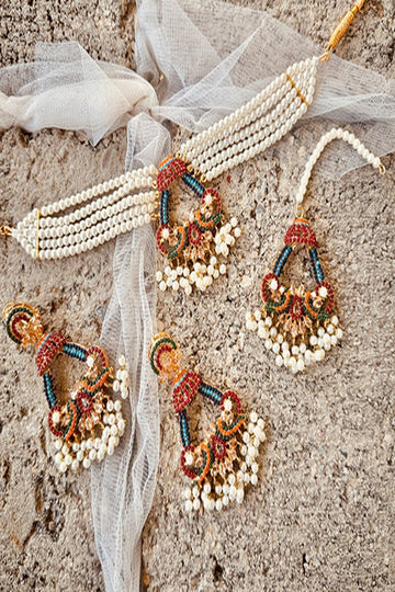 KOH-E-GEM | JEWELLERY | NAURATAN GLIMMER SET - GOLD