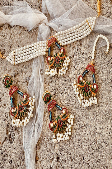 KOH-E-GEM | JEWELLERY | NAURATAN GLIMMER SET - GREEN