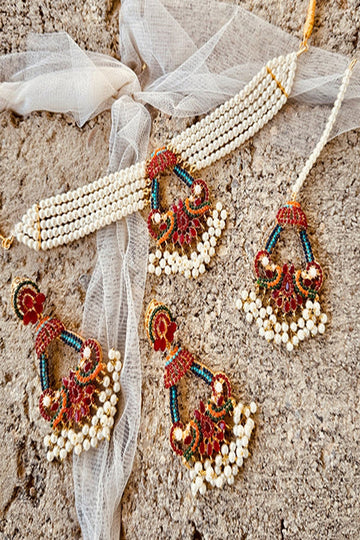 KOH-E-GEM | JEWELLERY | NAURATAN GLIMMER SET - RUBY