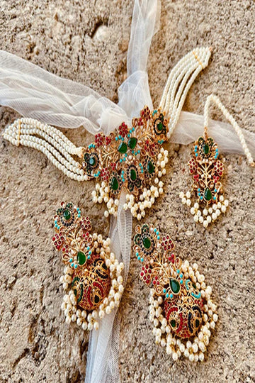 KOH-E-GEM | JEWELLERY | NAURATAN LUXE CHOKER SET