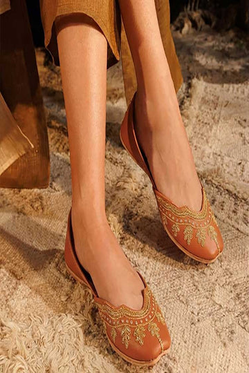 DAZZLE | KHUSSA SHOES | NAWABZA (LIGHT BROWN)
