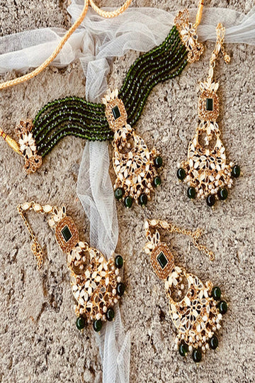 KOH-E-GEM | JEWELLERY | NOOR CHOKER SET - GREEN