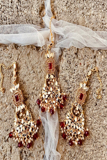 KOH-E-GEM | JEWELLERY | NOOR CHOKER SET - MAROON