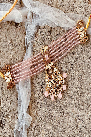 KOH-E-GEM | JEWELLERY | NOOR CHOKER SET - PINK