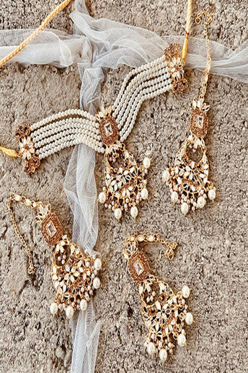KOH-E-GEM | JEWELLERY | NOOR CHOKER SET - WHITE