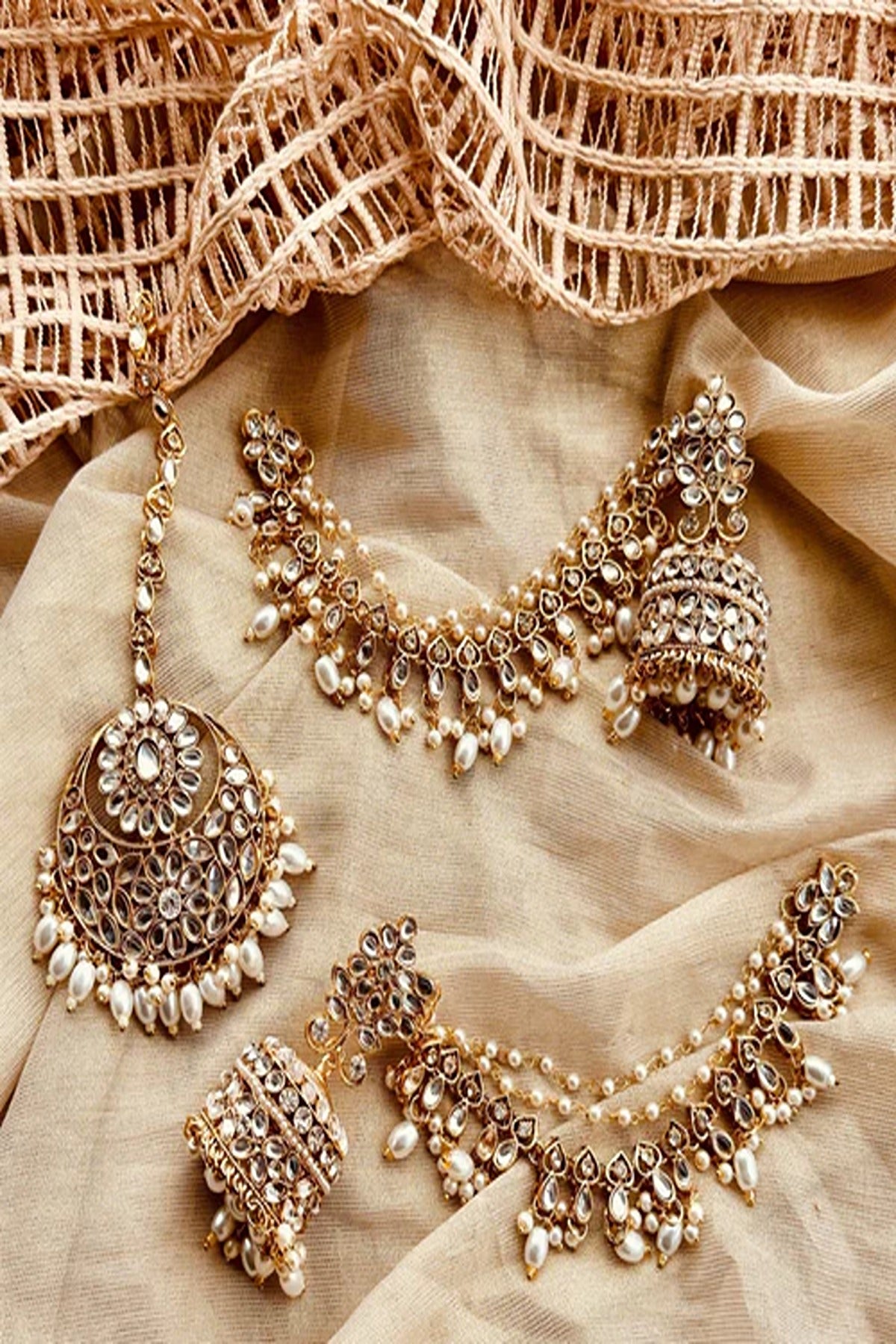 KOH-E-GEM | JEWELLERY | NOOR MAHAL JHUMKI TIKKA