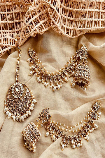 KOH-E-GEM | JEWELLERY | NOOR MAHAL JHUMKI TIKKA