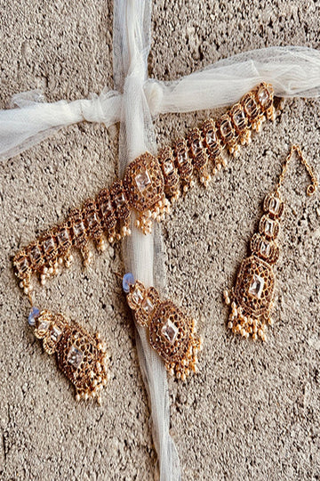 KOH-E-GEM | JEWELLERY | NOORÉ SHIMMER CHOKER SET – WHITE