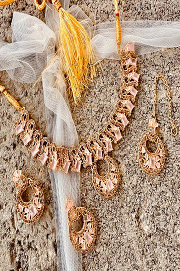 KOH-E-GEM | JEWELLERY | NOORÉH NECKLACE SET - PINK