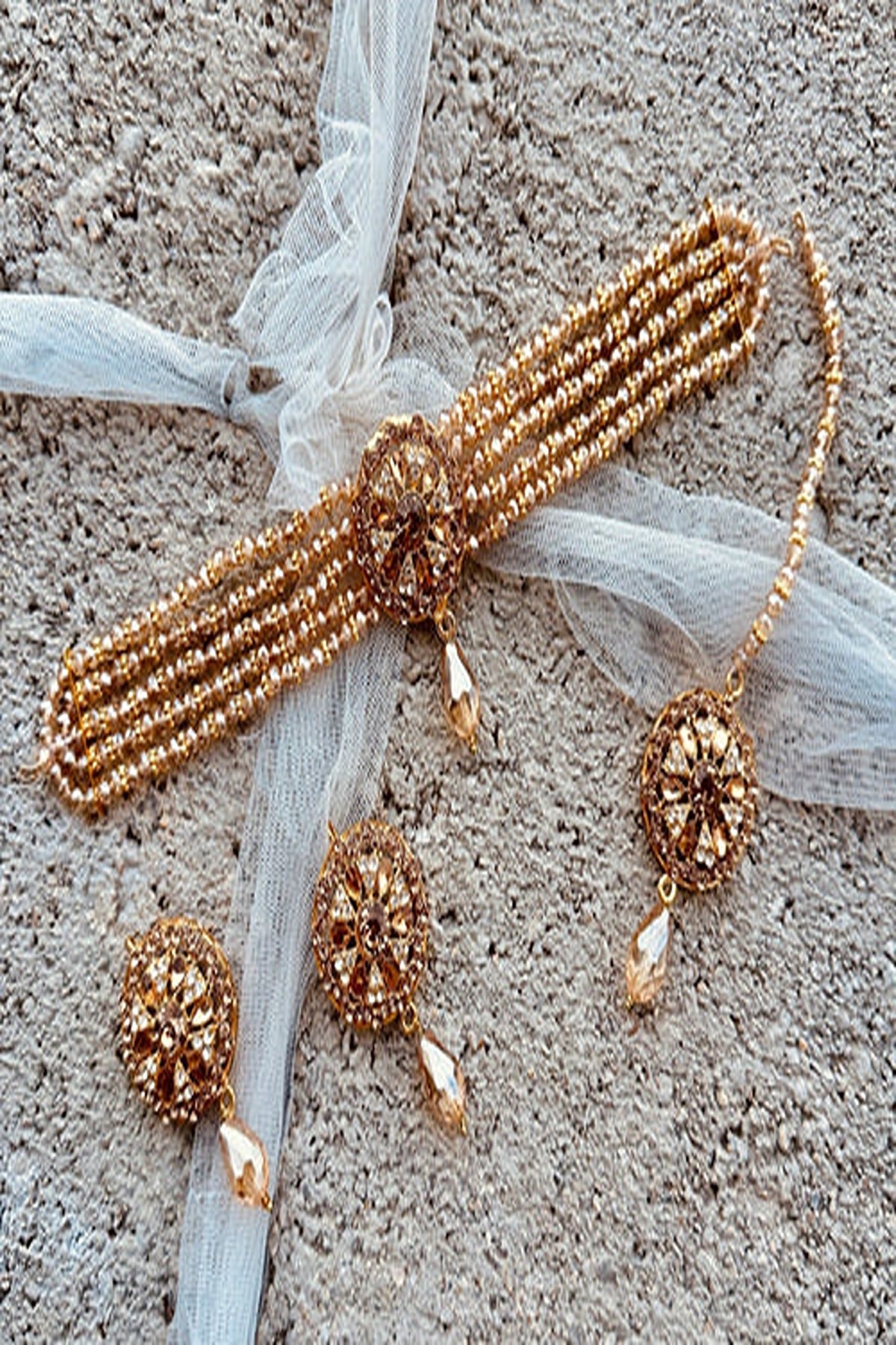 KOH-E-GEM | JEWELLERY | NUREH – DELICATE CHOKER SET - GOLD