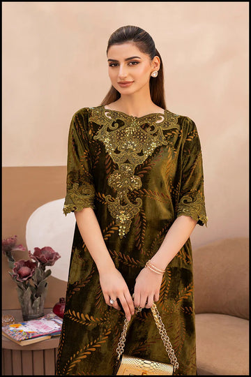 SUMAIRA AURANGZEB | THE VELVET CHAPTER | OLIVE ALLURE