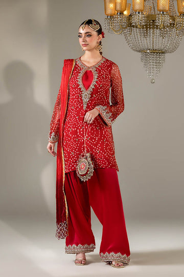 KHUDA BAKSH | LUXURY PRET | P-285 | SHORT SHIRT WITH FARSHI SHALWA