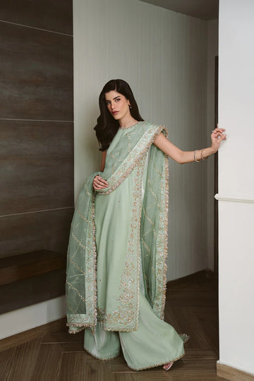 ZAIB | THE PRIVATE COLLECTION | PASTEL MINT LUXURY VELVET COUTURE (NPA3-25456)