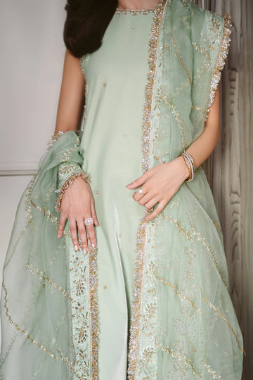 ZAIB | THE PRIVATE COLLECTION | PASTEL MINT LUXURY VELVET COUTURE (NPA3-25456)