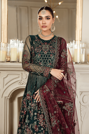 ZARIF | MEHROZE | PINE GREEN | FROCK