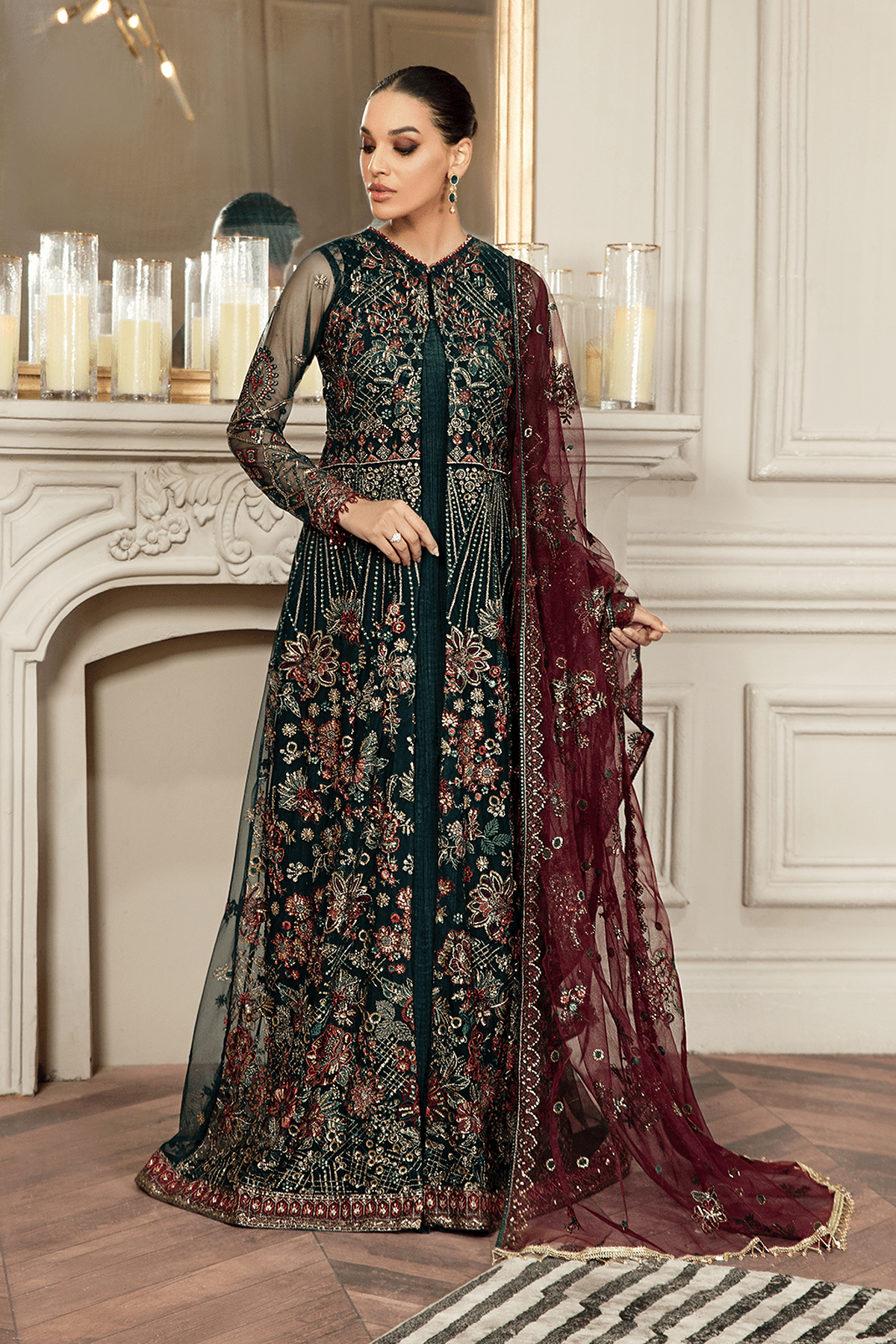 ZARIF | MEHROZE | PINE GREEN | GOWN