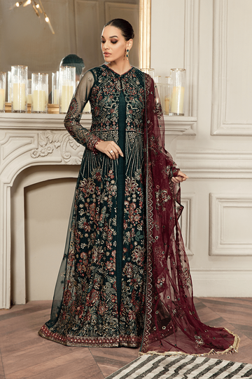ZARIF | MEHROZE | PINE GREEN | GOWN