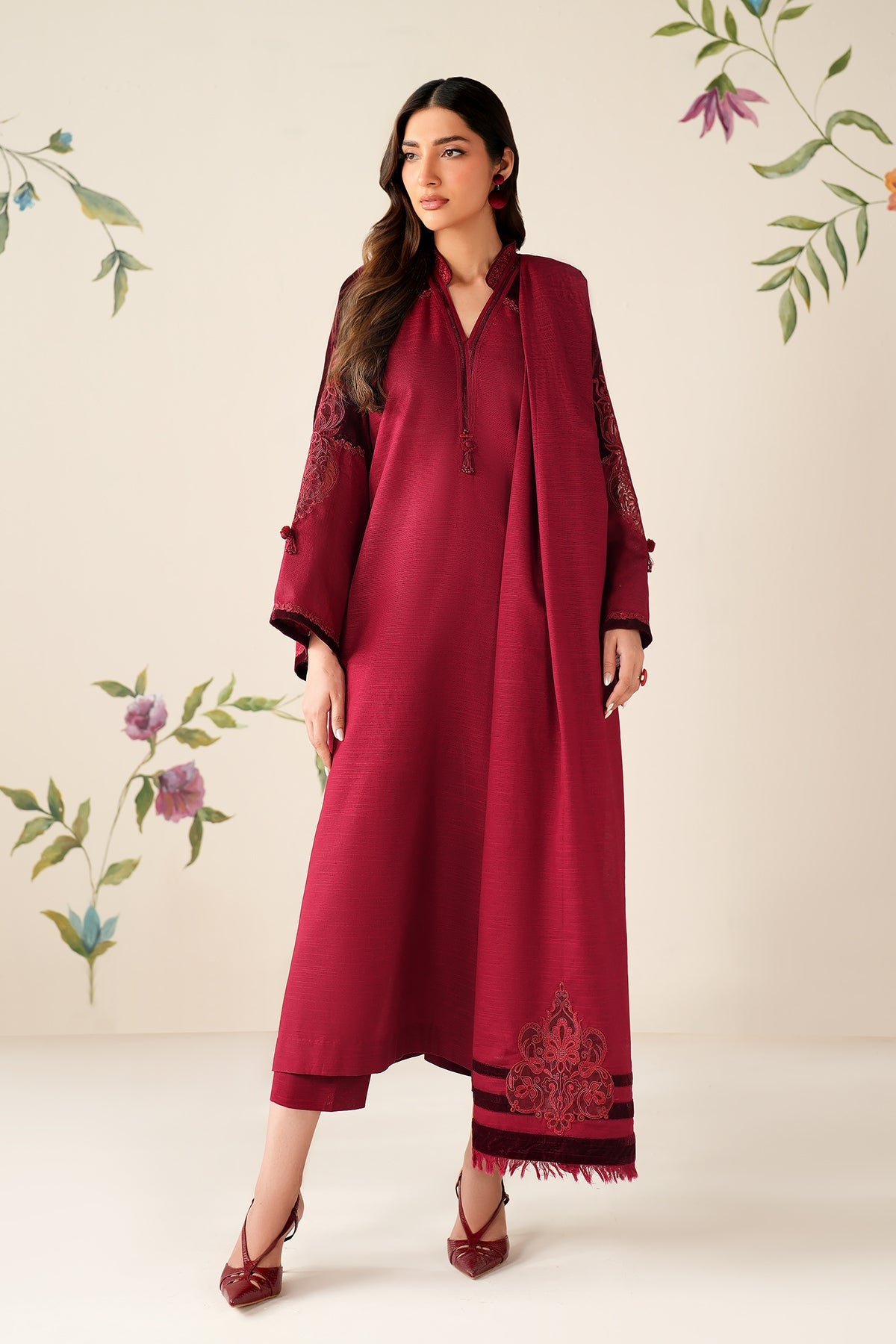 BAROQUE | PRET | EMBROIDERED KHADDAR PR-1196