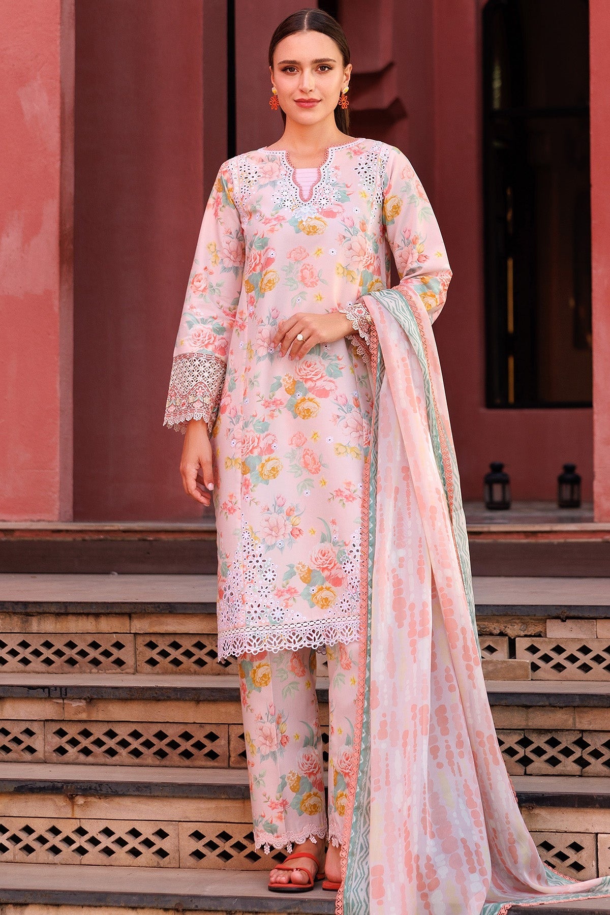 FARASHA | AUREA EID SUMMER LAWN'25 | PEACH GLOW