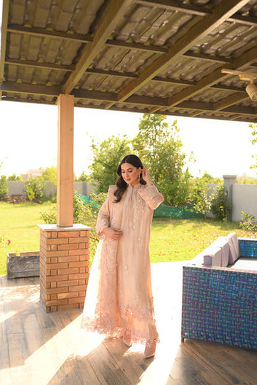 AMINAH BADAR | PEACH RAW SILK OUTFIT