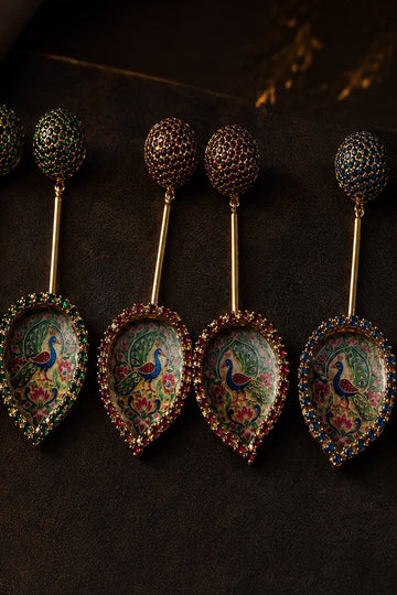 HS | EARRINGS | PEACOCK MINIATURE EARRINGS | BLUE