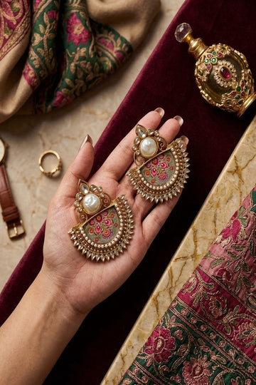 HS | EARRINGS | HERITAGE ANTIQUE GOLD & PEARLS