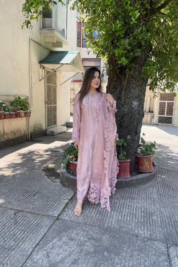 AMINAH BADAR | PINK PEARL RAW SILK OUTFIT