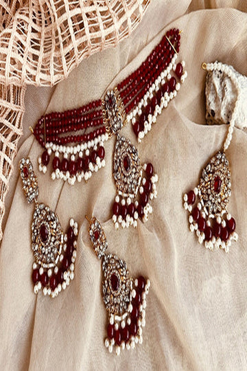 KOH-E-GEM | JEWELLERY | RHEA – LUXE MODERN CHOKER (MAROON)