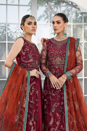 ZARIF | DE LUXURY | ROUCHE | FROCK WITH SLEEVELESS
