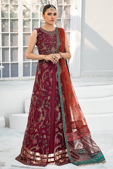 ZARIF | DE LUXURY | ROUCHE | FROCK WITH SLEEVELESS