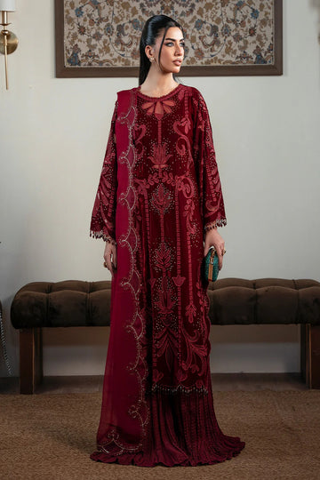 FAIZA FAISAL | SOLENE - LUXURY VELVETS | ROUGE | 3PC