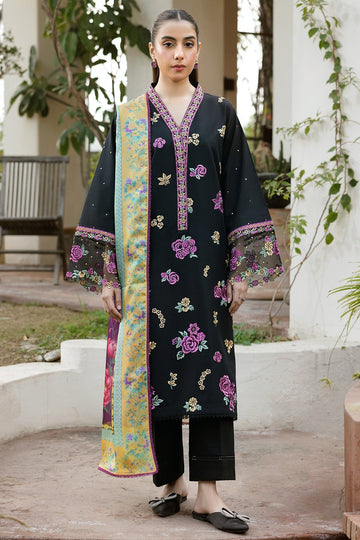FARASHA | SUMMER WEAVES EMBROIDERED LAWN'25 | RAVEN DUSK