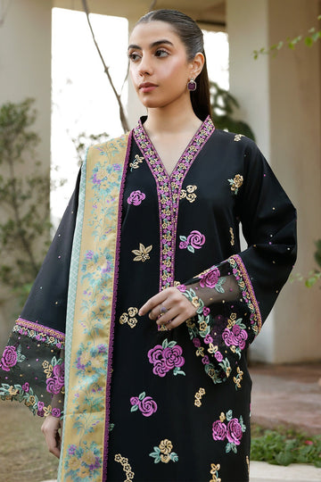 FARASHA | SUMMER WEAVES EMBROIDERED LAWN'25 | RAVEN DUSK