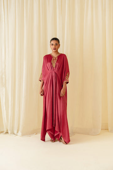AZAARE BY HAMZA- PINK KAFTAN