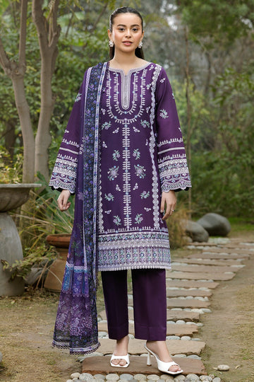 FARASHA | SUMMER WEAVES EMBROIDERED LAWN'25 | REGAL IRIS