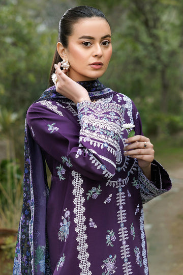 FARASHA | SUMMER WEAVES EMBROIDERED LAWN'25 | REGAL IRIS