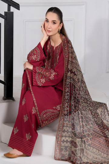 HEERA'S | ZARQAAB | RICH MAROON