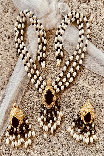 KOH-E-GEM | JEWELLERY | ROYAL ALLURE MALA SET - BLACK