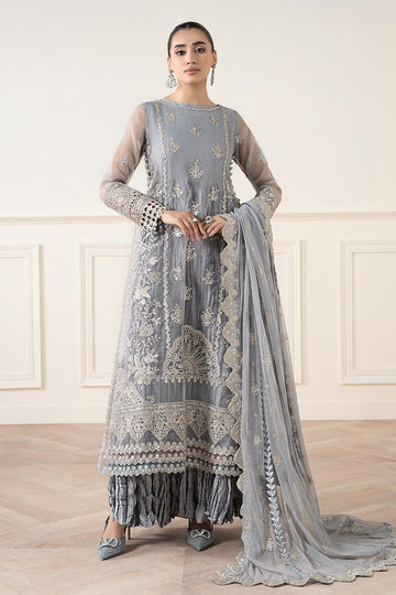 MARIA B | LUXURY FORMALS | 3 PIECE EMBROIDERED ORGANZA SUIT | SF-EA25-22-GREY