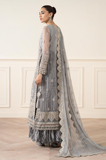 MARIA B | LUXURY FORMALS | 3 PIECE EMBROIDERED ORGANZA SUIT | SF-EA25-22-GREY