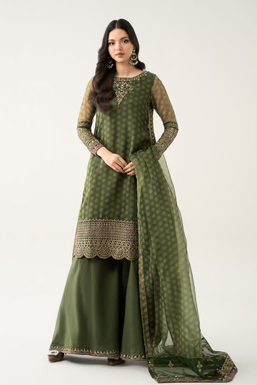 MARIA B | LUXURY FORMALS | 3 PIECE EMBROIDERED SUIT | SF-EF23-08R1-GREEN