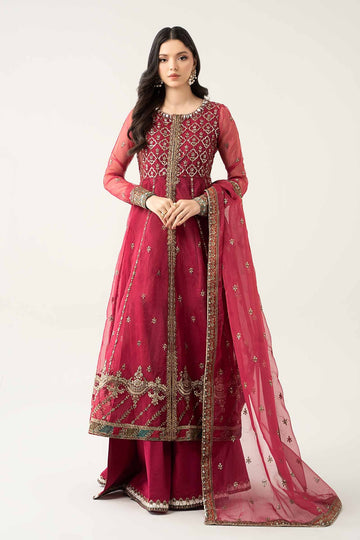 MARIA B | LUXURY FORMALS | 3 PIECE EMBROIDERED SUIT | SF-EF23-16R1-PINK