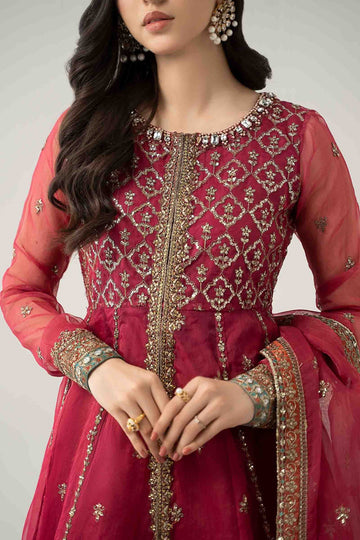 MARIA B | LUXURY FORMALS | 3 PIECE EMBROIDERED SUIT | SF-EF23-16R1-PINK