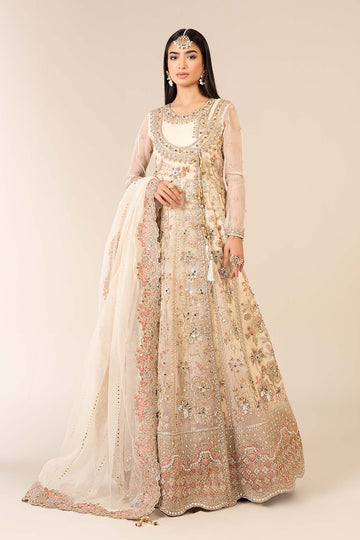 MARIA B | LUXURY FORMALS | 3 PIECE EMBROIDERED ORGANZA SUIT | SF-EF25-64-OFF WHITE