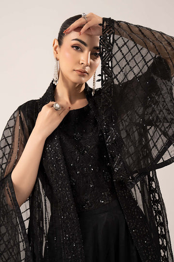 MARIA B | EID COLLECTION FORMALS | 3 PIECE EMBROIDERED ORGANZA SUIT | SF-EF26-12-BLACK