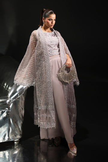 MARIA B | EID COLLECTION FORMALS | 3 PIECE EMBROIDERED ORGANZA SUIT | SF-EF26-12-LILAC