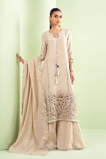 MARIA B | EID COLLECTION FORMALS | 3 PIECE EMBROIDERED RAW SILK SUIT | SF-EF26-63-PINK
