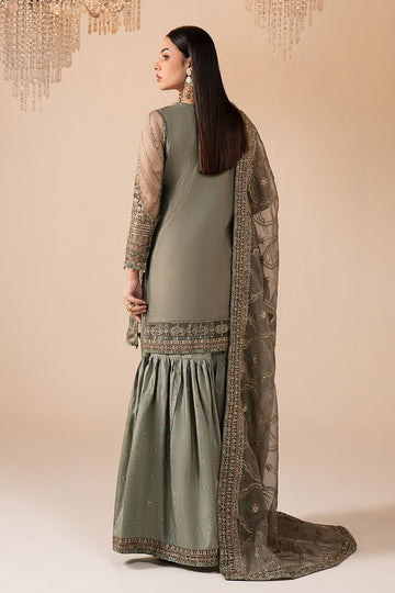 MARIA B | LUXURY PRET | 3 PIECE EMBROIDERED ZARI NET SUIT | SF-W24-24R1-TEAL