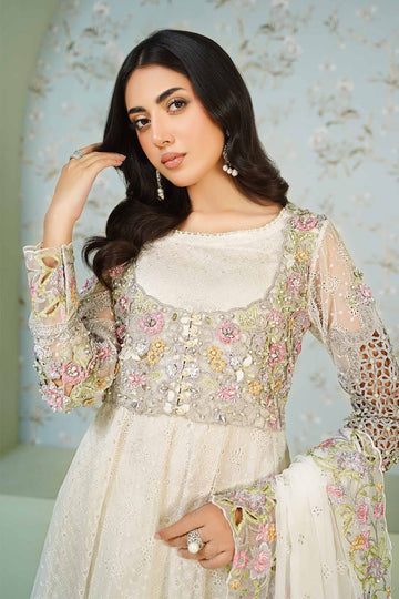 MARIA B | LUXURY PRET | 3 PIECE EMBROIDERED ORGANZA SUIT | SF-EA24-16