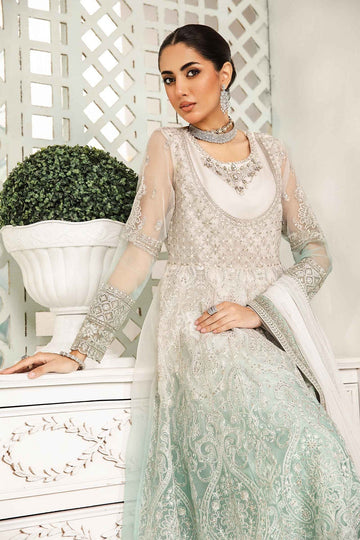 MARIA B | LUXURY FORMALS | EMBROIDERED ORGANZA SUIT | SF-EA24-18